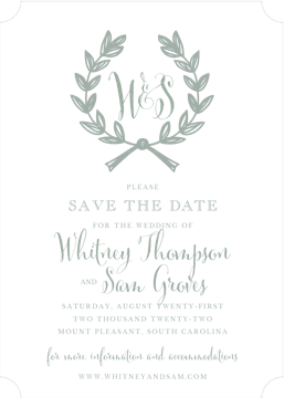 Wedding Wreath Sage Invitation (Designed by Natalie Chang)