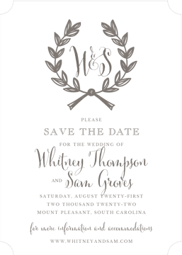 Wedding Wreath Grey Invitation (Designed by Natalie Chang)