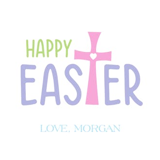 Happy Easter Cross Sticker
