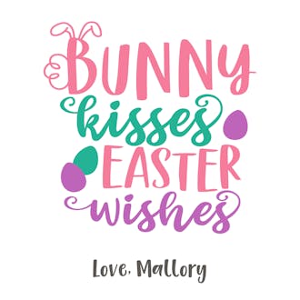 Bunny Kisses Easter Wishes Sticker