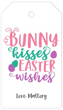 Bunny Kisses Easter Wishes Hanging Gift Tag