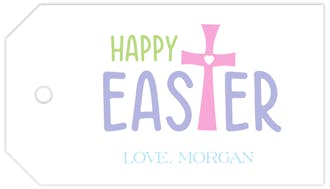 Happy Easter Cross Hanging Gift Tag
