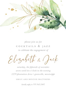Green and Gold Leaf Invitation