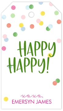 Happy Confetti Hanging Gift Tag