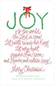 Joy Boxwood Holiday Greeting Card