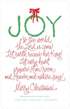 Joy Boxwood Holiday Greeting Card