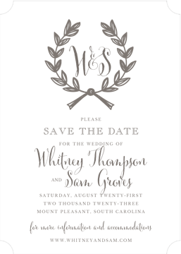 Wedding Wreath Grey Invitation