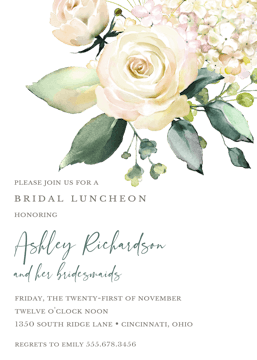 Alabaster Bouquet Invitation
