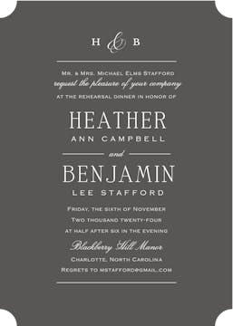 Simple Space Charcoal Invitation