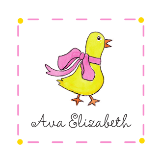 Duckling In Pink Enclosure Card