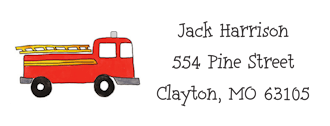 Firetruck Return Address Sticker