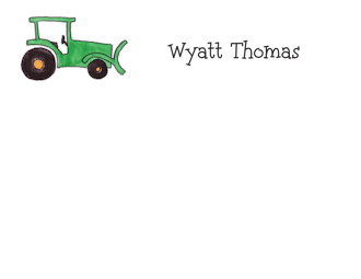 Green Tractor Flat Note