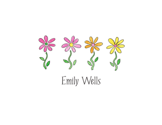 Row Of Daisies Folded Note