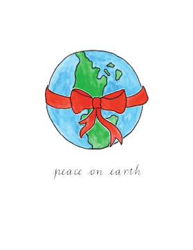 Peace On Earth Small Holiday Greeting Card
