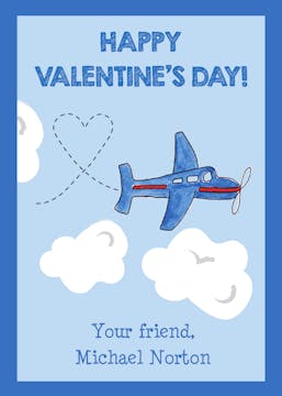 Airplane Valentine Sticker