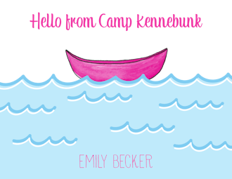 Pink Canoe Camp Postcard