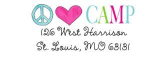 Peace Love Camp Return Address Sticker