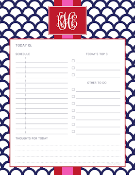 Navy Shells Daily Planner Pad