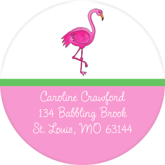 Fancy Flamingo Return Address Sticker