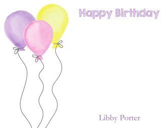 Birthday Wishes Purple Flat Note