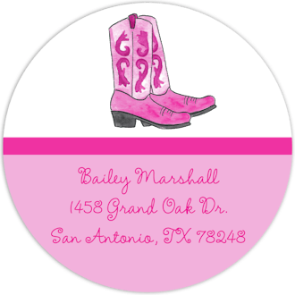 Cowgirl Boots Return Address Sticker