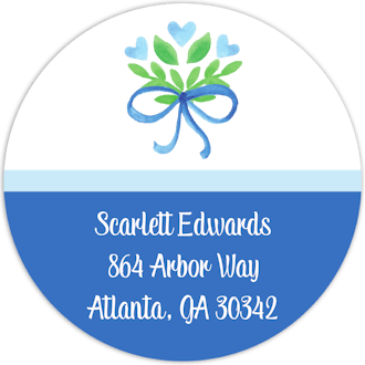Sweet Blue Floral Return Address Sticker