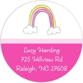 Happy Rainbow Return Address Sticker