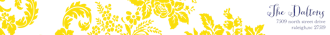 Yellow Flourish Posh with Navy Ink Wrap-Around Return Address Label