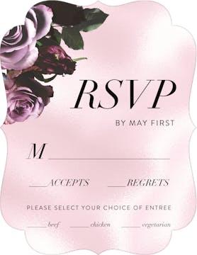 Midnight Floral Reply Card