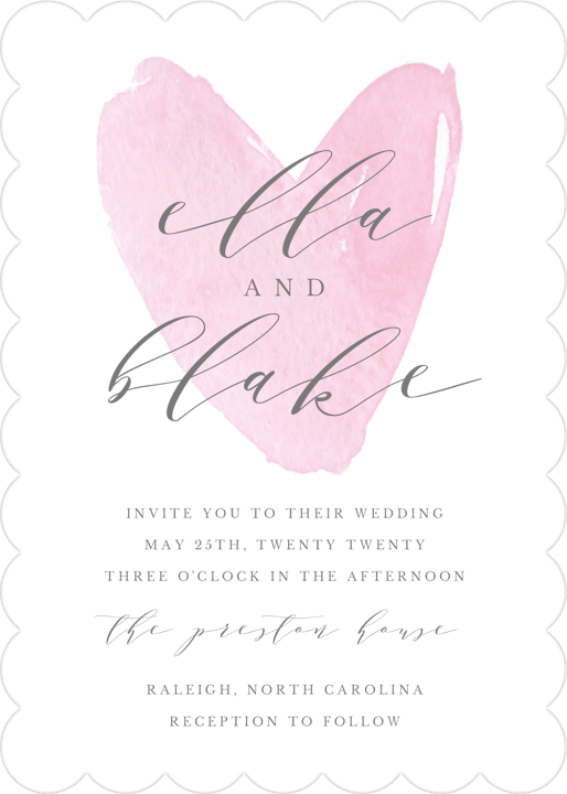 watercolor heart reception only party invitations