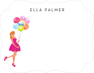 Girl with Balloons Blonde Flat Note