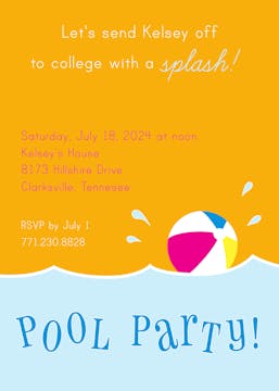 Pool Party Invitation 