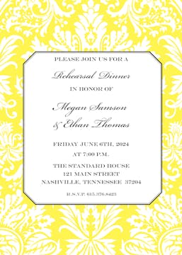 Yellow Damask Invitation 