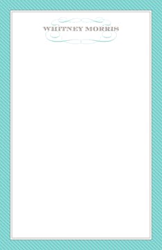 Blue Diagonal Striped Border with Name Fleurish Notepad 