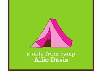 Pink Tent Camp Folded Note 