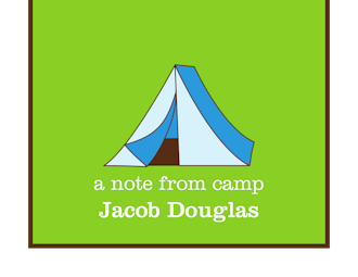 Blue Tent Camp Folded Note 