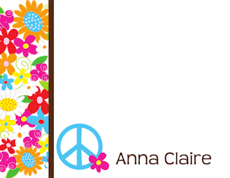 Multi Color Floral Peace Sign Flat Note 