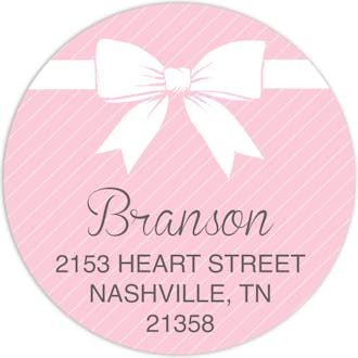 Sweet Pink Baby Shower Round Address Label