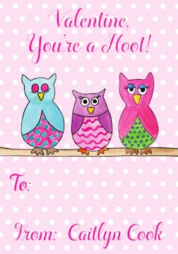 What A Hoot Valentine Card
