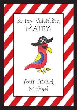 Pirate Parrot Valentine Card
