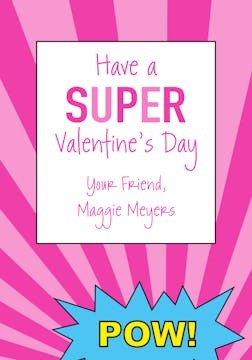Pink Super Valentine Card