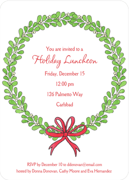 Mistletoe Wreath Invitation