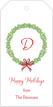 Mistletoe Wreath Hanging Gift Tag