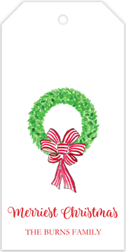 Red Wreath Hanging Gift Tag
