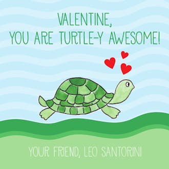 Turtlely Awesome Valentine Sticker 
