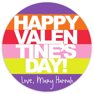 Valentine's Bold Stripes Gift Sticker