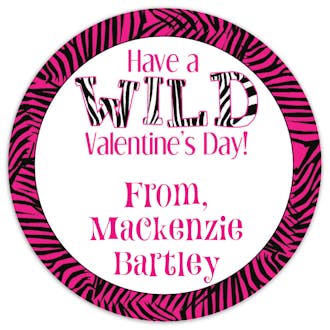Valentine's Zebra Gift Sticker