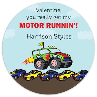 Valentine's Monster Truck Gift Sticker