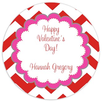 Valentine's Chevron Gift Sticker