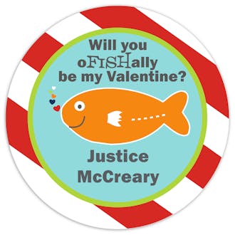 Valentine's Fish Gift Sticker